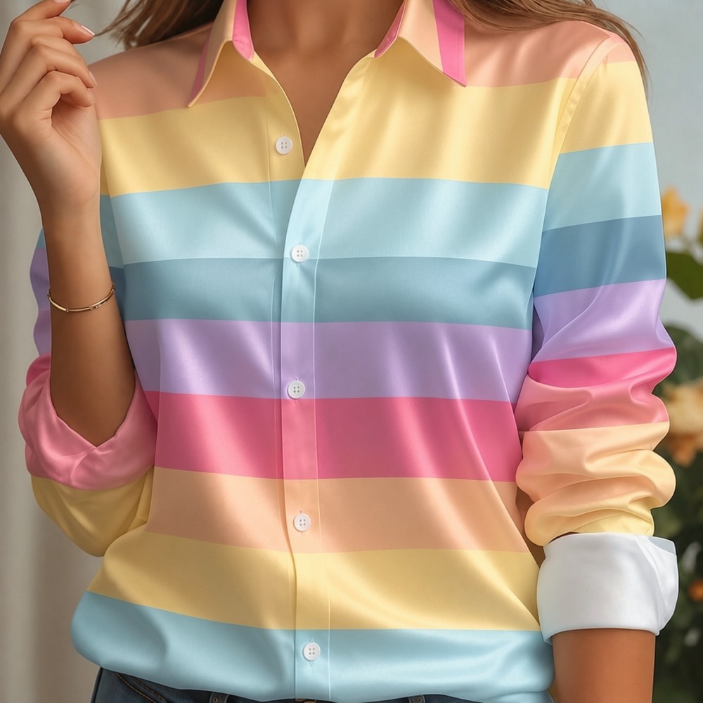 Kadın Saten Yaka Gömlek Pastel - Women'S Work Fashion incelemesi ve fiyatı